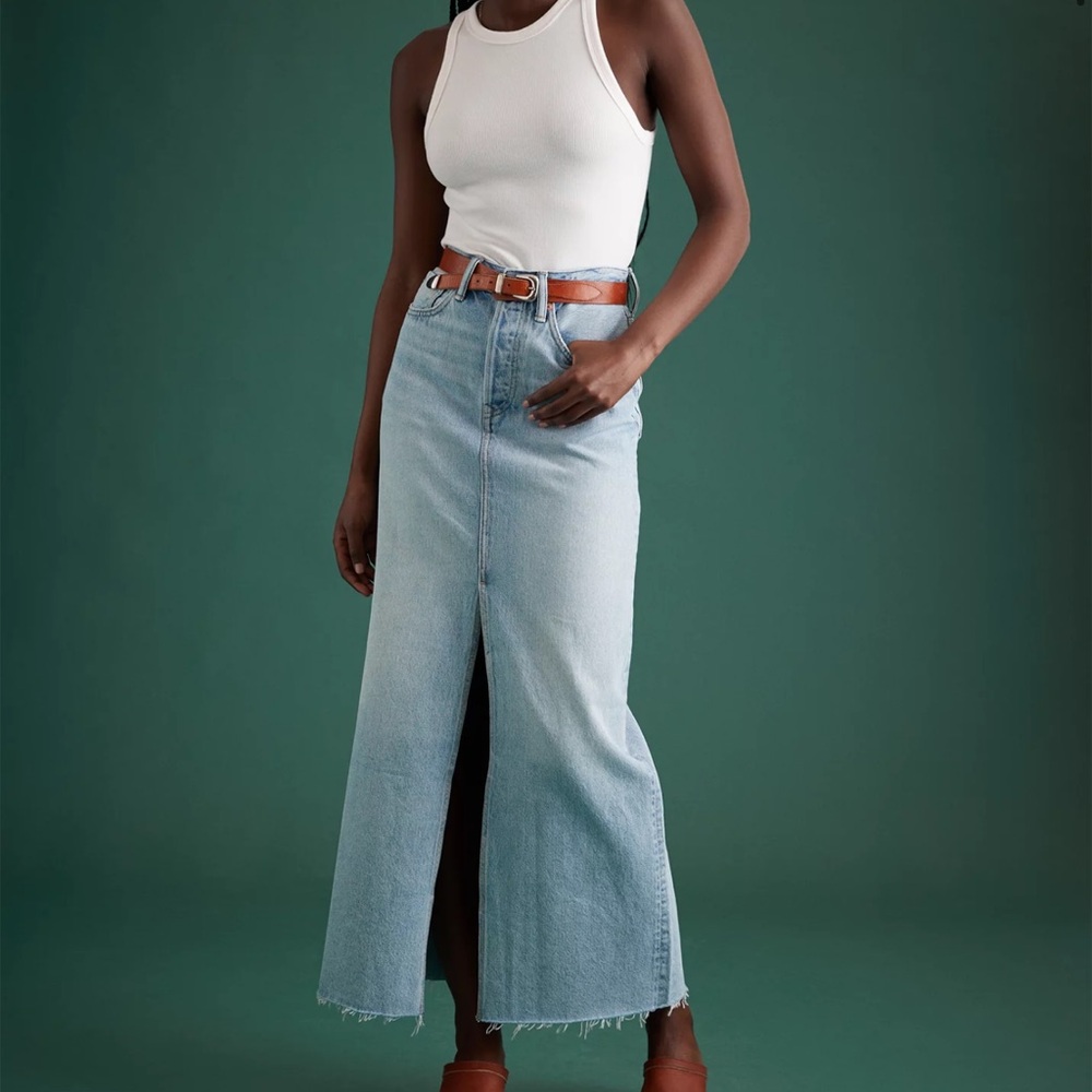 American Eagle Outfitters Light Blue Denim Maxi Skirt